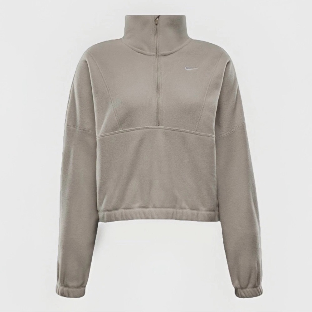 Nike Taupe Half-Zip Fleece Pullover